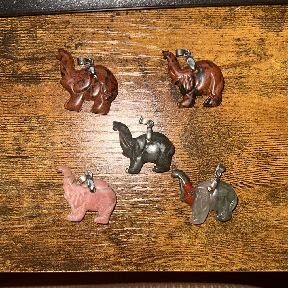 Handcrafted Elephant Necklaces - Assorted Colors - image 1